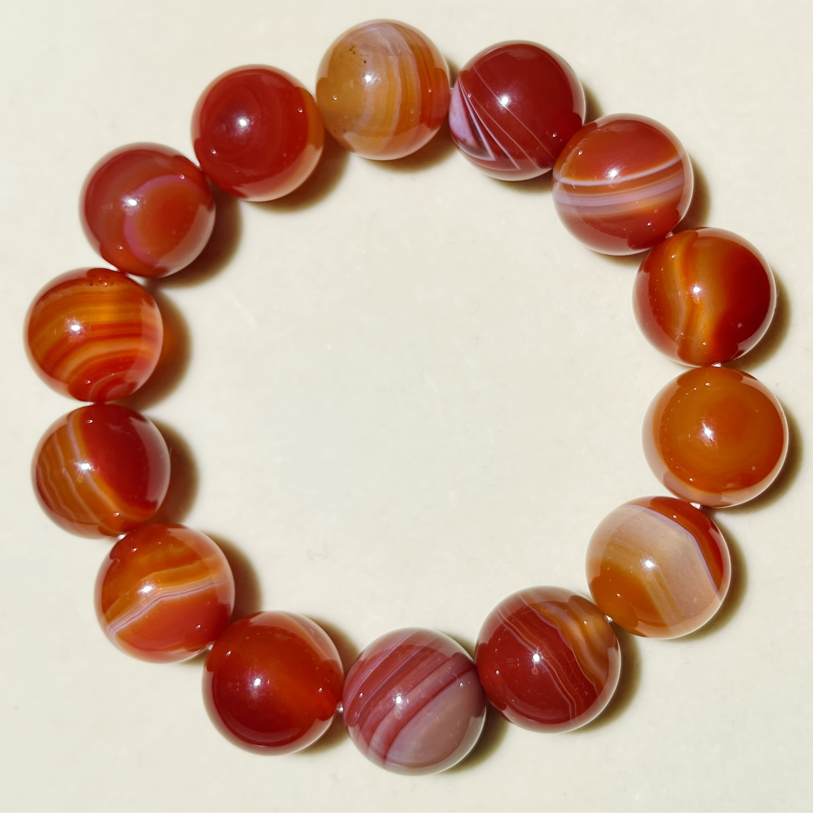 Boho Agate Beaded Bracelet Red Cord Natural Stone All Season Accessory